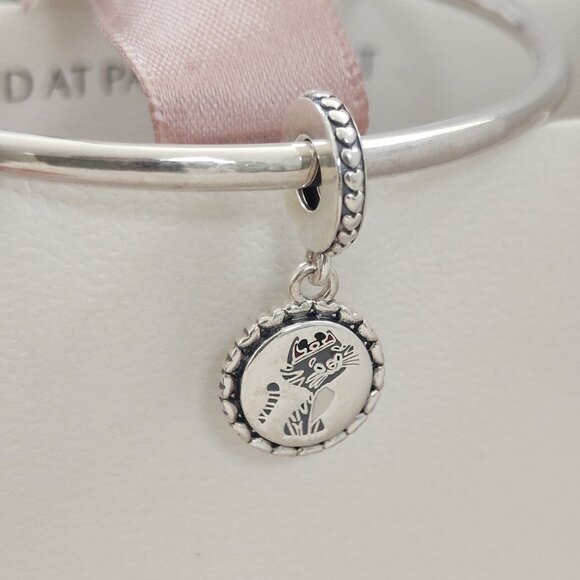 Pandora Cat Mom 2 Sided Dangle Charm S925 Sterling Silver with box - Picture 3 of 6